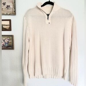 Vintage Polo Ralph Lauren 90s Cotton Embroidered Logo Half Zip Sweater